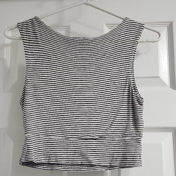 Final Touch Black and White Striped Tank Top - Picture 5 of 6